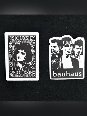 Siouxsie and The Banshees + Bauhaus Black & White Band Stickers 2”x 2”